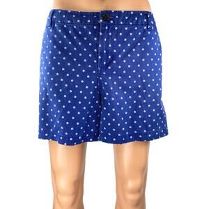 Merona Women's Blue Polka Dot High Waisted Straight Leg Casual Shorts Size 18